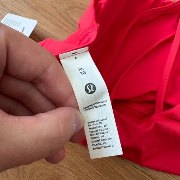 Lululemon Athletic Energy Evolve Racerback Sports Bra Red Glow NWT Size XL - Picture 6 of 8